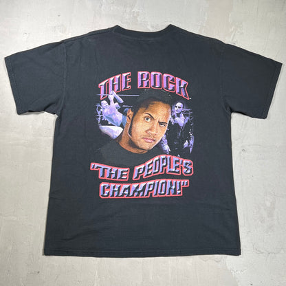 2000 The Rock "Know Your Role" Black Tee Size Large USED v19968