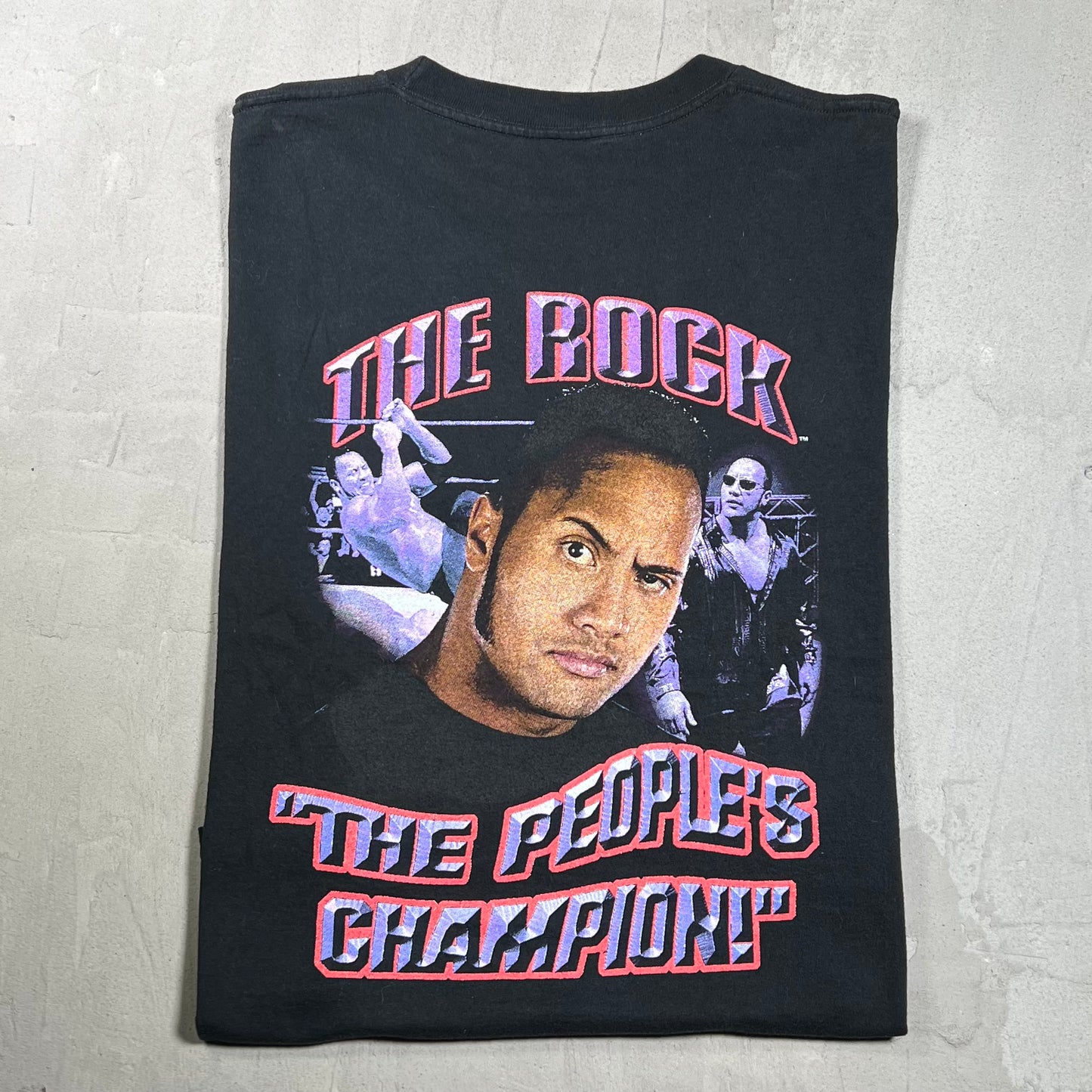 2000 The Rock "Know Your Role" Black Tee Size Large USED v19968
