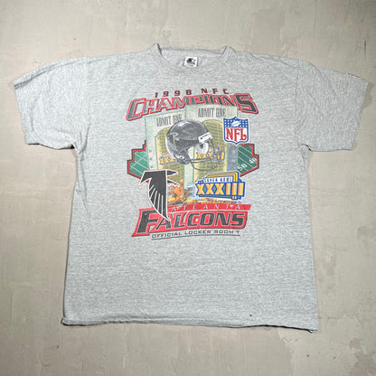 1998 Atlanta Falcons NFC Champs Tee Grey Size XL USED v19975
