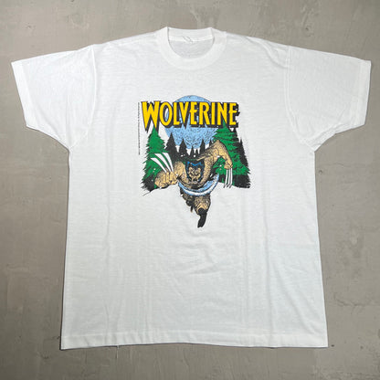1989 Marvel Wolverine Wilderness White Tee Size XL USED v19971