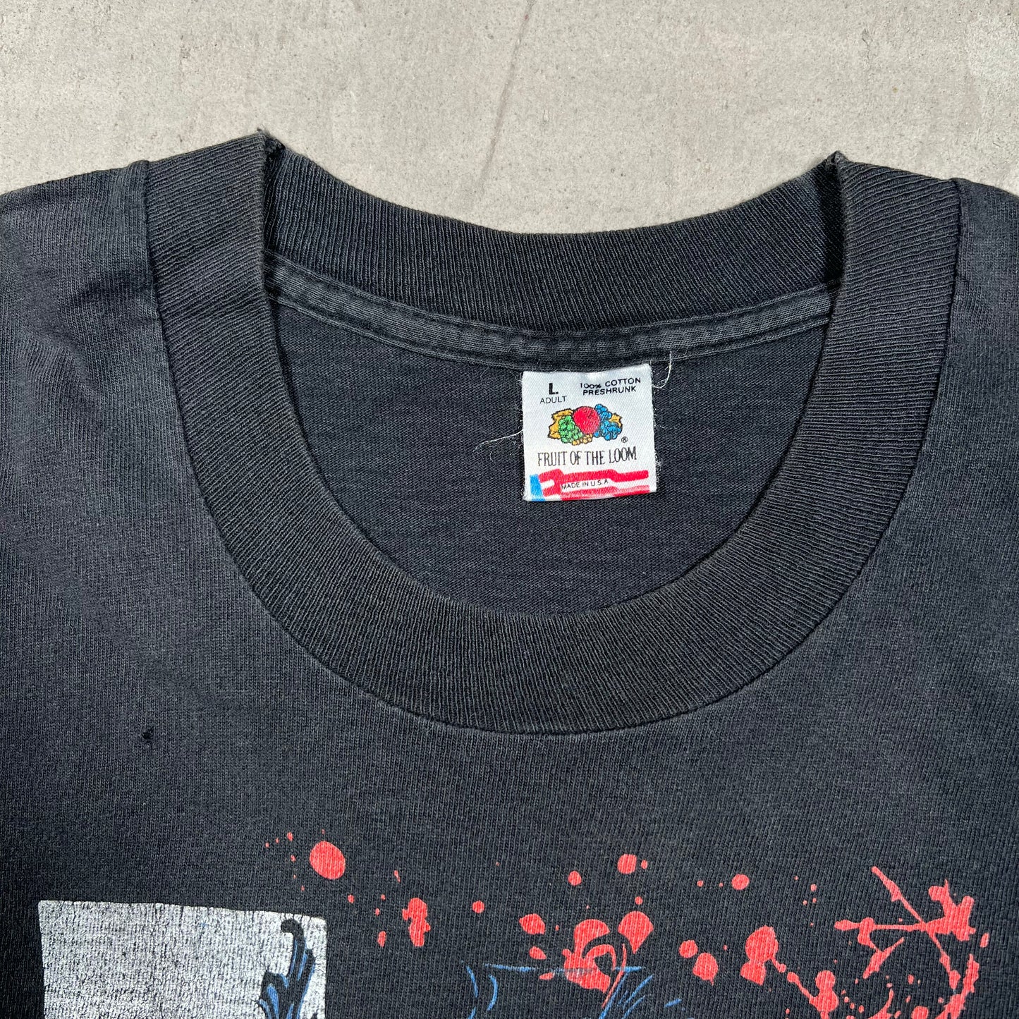 1993 Marvel Wolverine Split Face Black Tee Size Large USED v19969