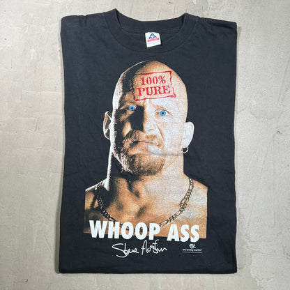 1998 Stone Cold "100% Pure" Whoop Ass Black Tee Size XXL USED v19972