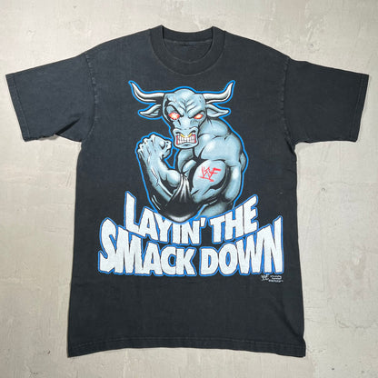 1998 The Rock Bull Cartoon Black Tee Size Large USED v19966