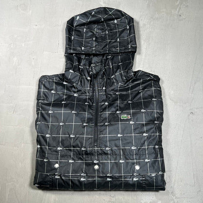 Supreme Lacoste Reflective Grid Anorak Black (2018) Size Large USED x18256