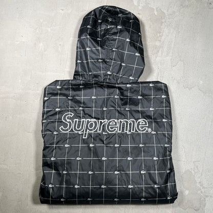 Supreme Lacoste Reflective Grid Anorak Black (2018) Size Large USED x18256