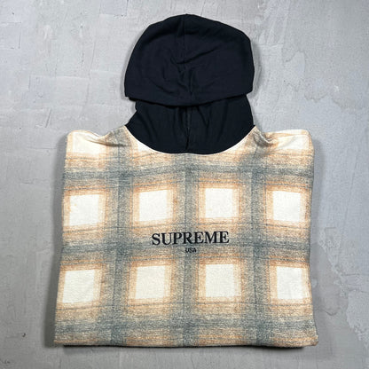 Supreme Shadow Plaid Hoodie (2017) Size Large USED x18255