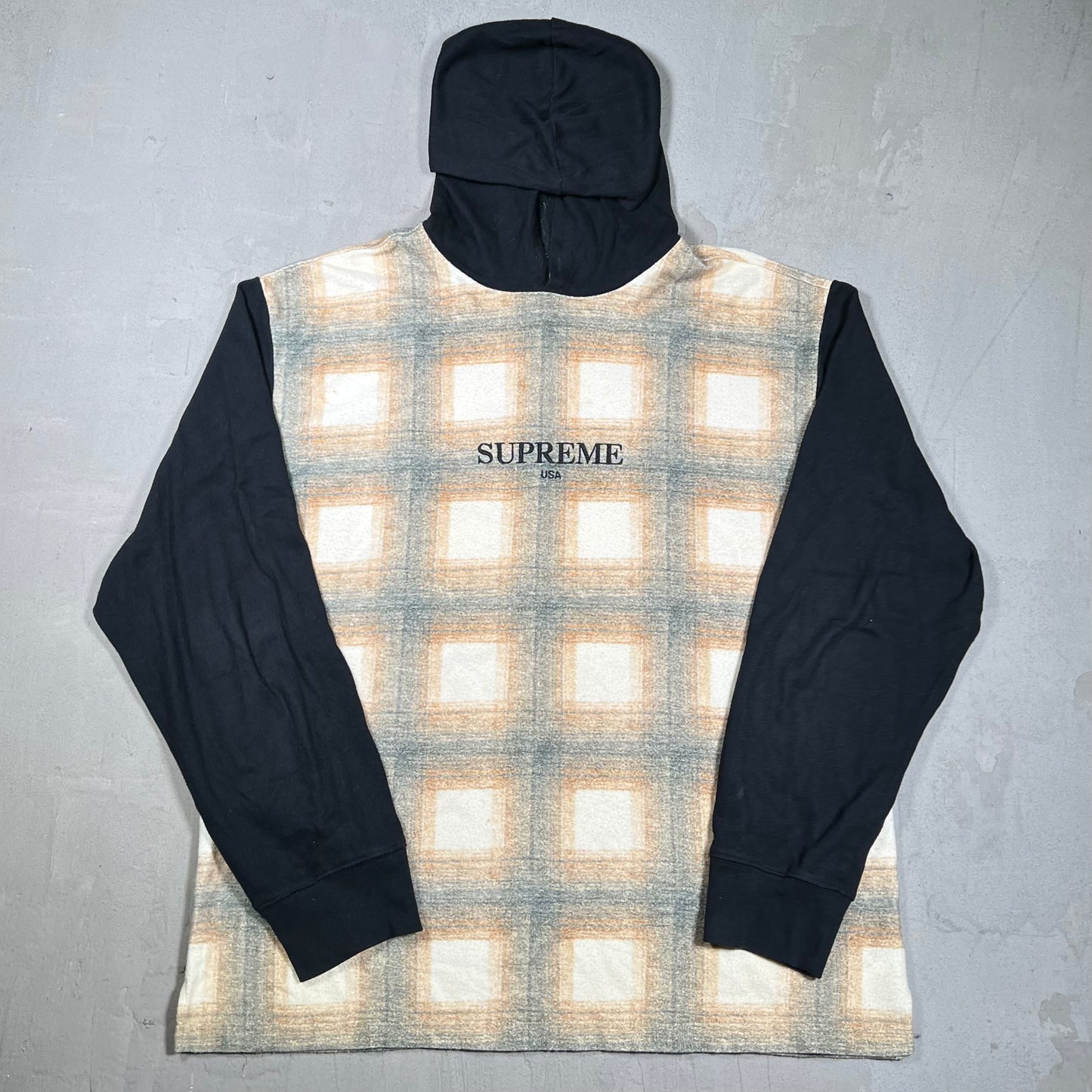 Supreme Shadow Plaid Hoodie (2017) Size Large USED x18255