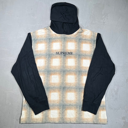 Supreme Shadow Plaid Hoodie (2017) Size Large USED x18255