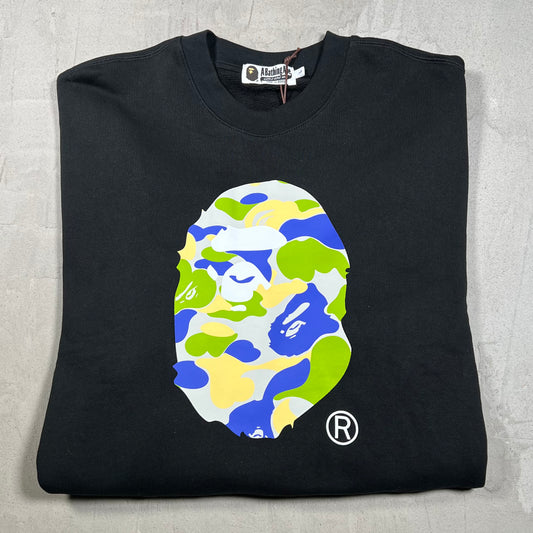 Bape Ape Head New Jersey Black Crewneck Size Medium NEW x18241