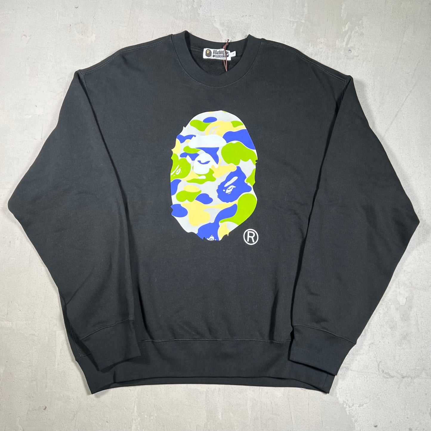 Bape Ape Head New Jersey Black Crewneck Size Medium NEW x18241