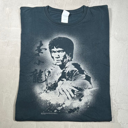 Y2K Bruce Lee Black Portrait Tee Size XL USED v19870