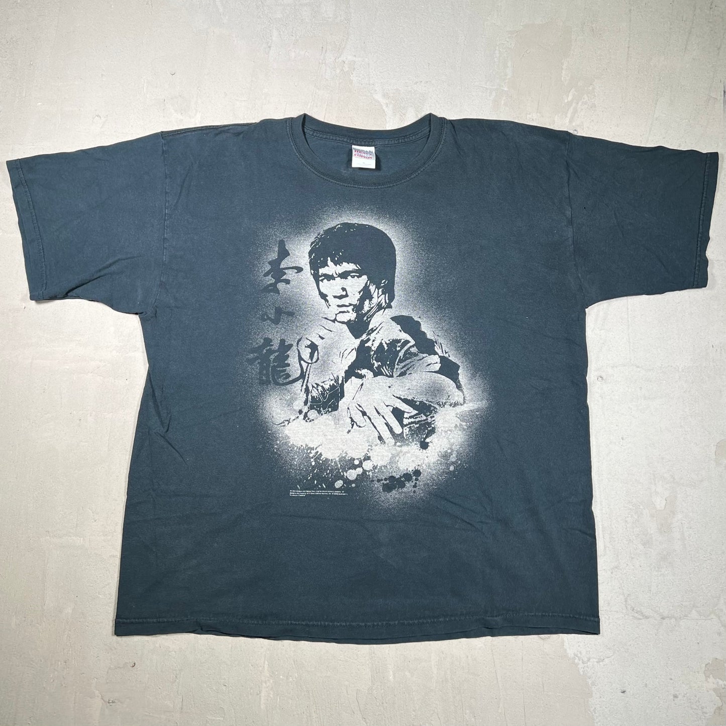 Y2K Bruce Lee Black Portrait Tee Size XL USED v19870