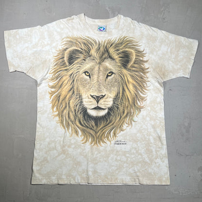 1994 Liquid Blue Double Sided Lion Tee Size XL USED v14434
