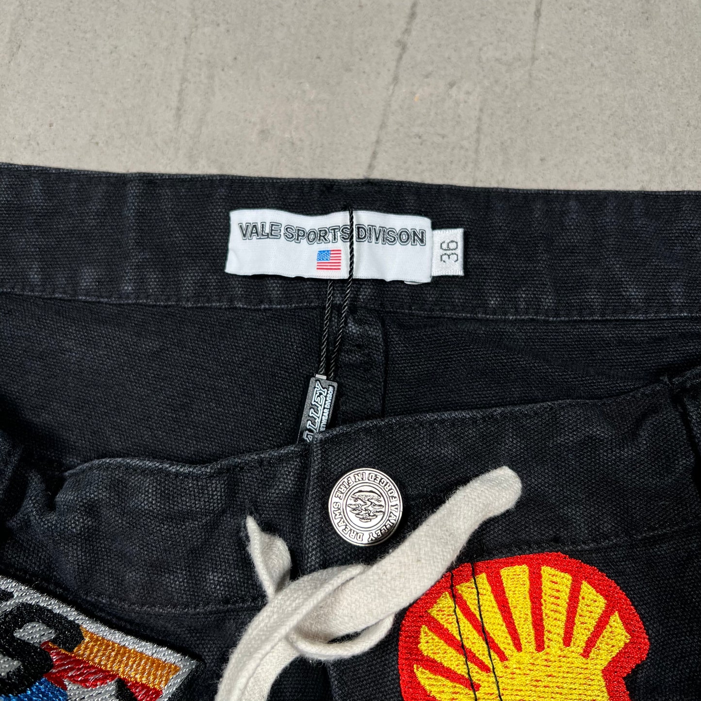 Vale 1980s Patchwork Denim Jean Short Jhorts Size 36 NEW x18235
