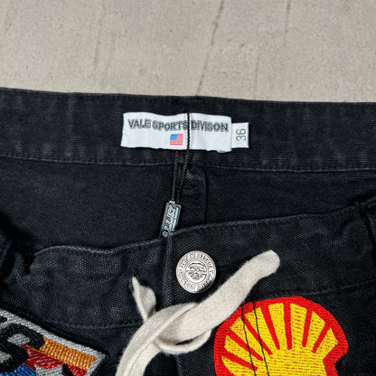 Vale 1980s Patchwork Denim Jean Short Jhorts Size 36 NEW x18235