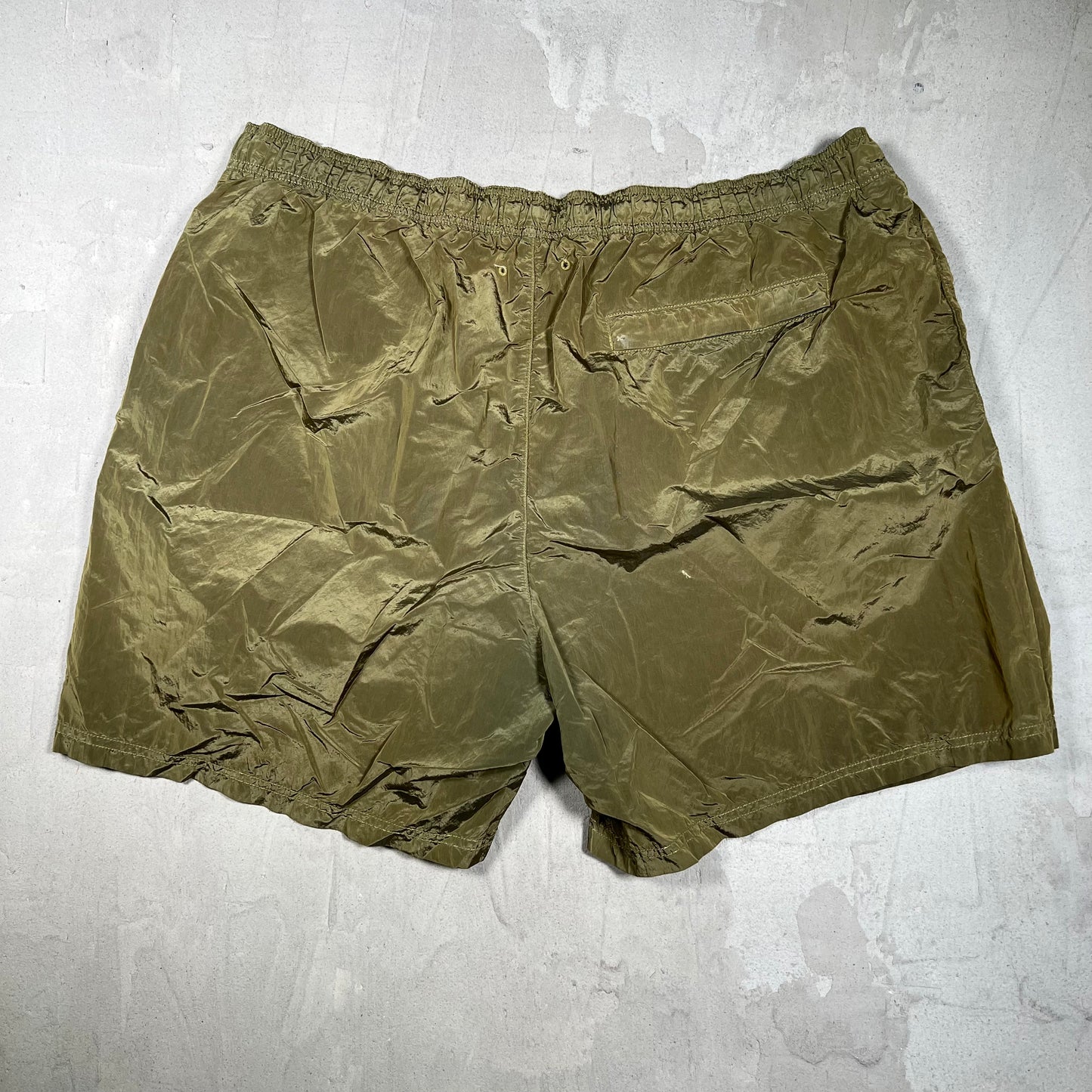 Stone Island Olive Green Nylon Shorts Size XXL USED x17869