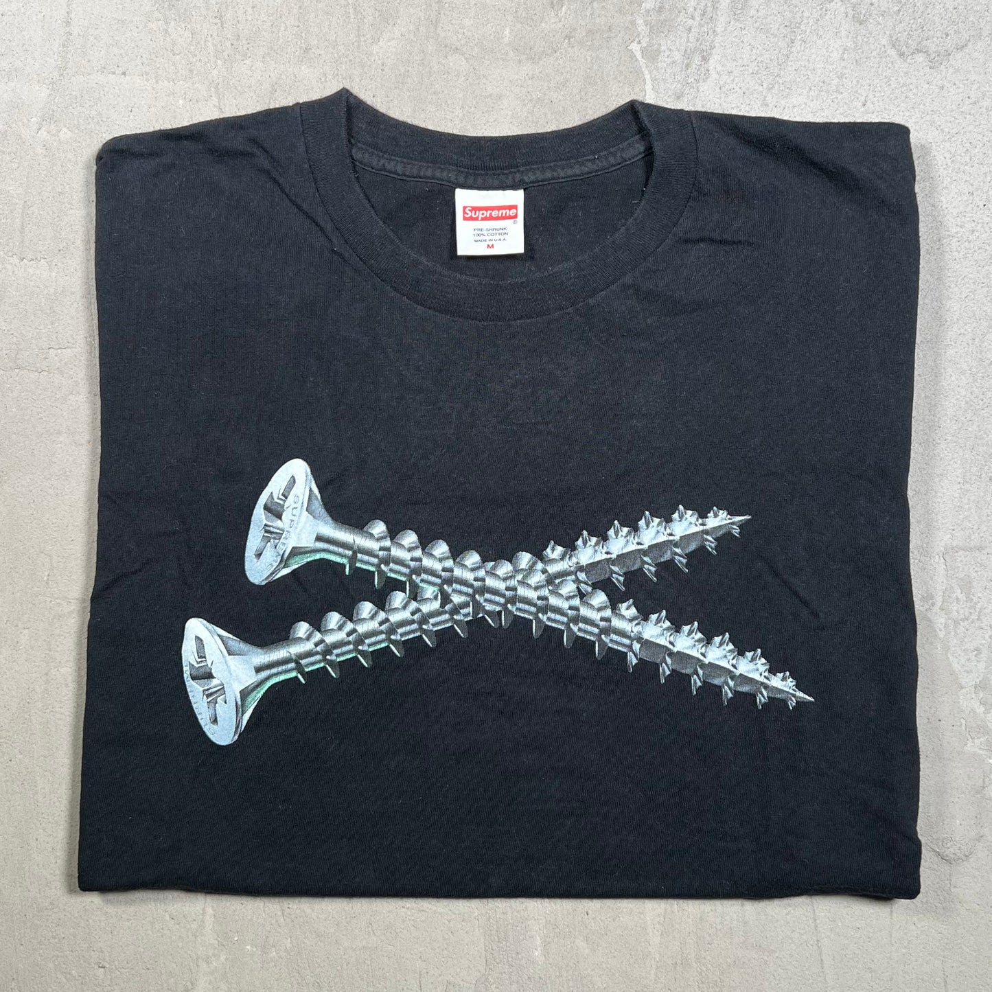 Supreme Screw Black Tee Size Medium USED x18125