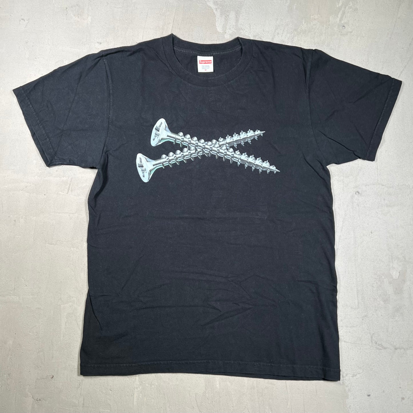 Supreme Screw Black Tee Size Medium USED x18125
