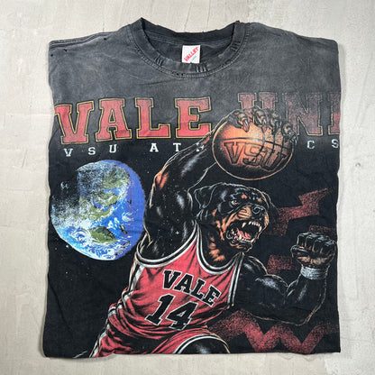 Vale Roaring Rottweiler Washed Black Tee Size Large NEW x18233
