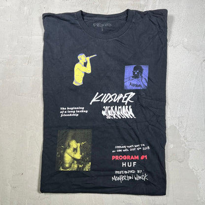 KidSuper Huf Sickamore Program 1 Black Tee Size Large USED x18249