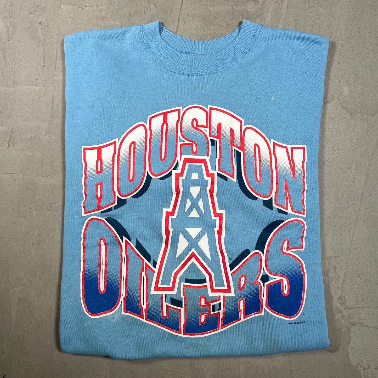 1995 Houston Oilers Baby Blue Crewneck Size Large USED v19988