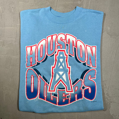 1995 Houston Oilers Baby Blue Crewneck Size Large USED v19988