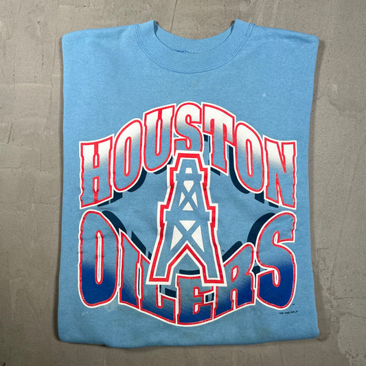 1995 Houston Oilers Baby Blue Crewneck Size Large USED v19988