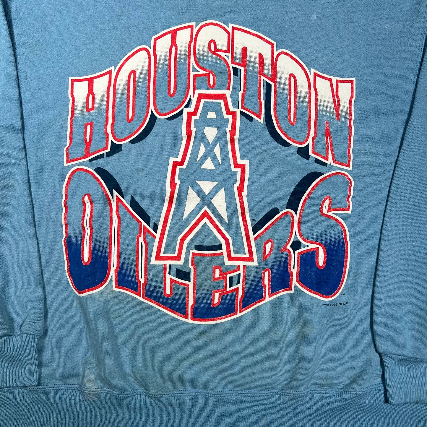 1995 Houston Oilers Baby Blue Crewneck Size Large USED v19988