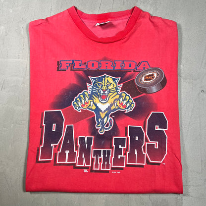 1993 Florida Panthers NHL Red Tee Size XL USED v19992