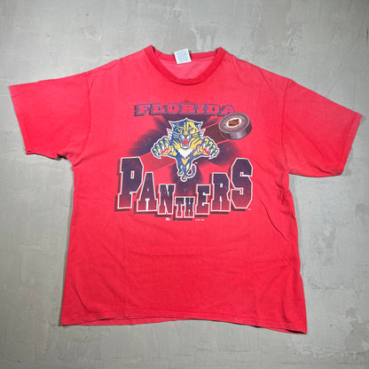 1993 Florida Panthers NHL Red Tee Size XL USED v19992