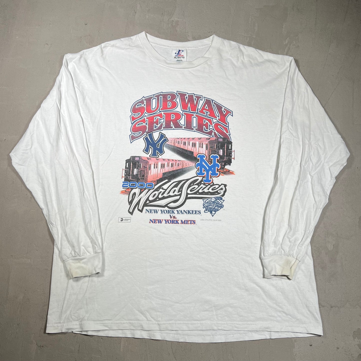 2000 Subways Series Yankees Mets White Longsleeve Size XL USED v19991