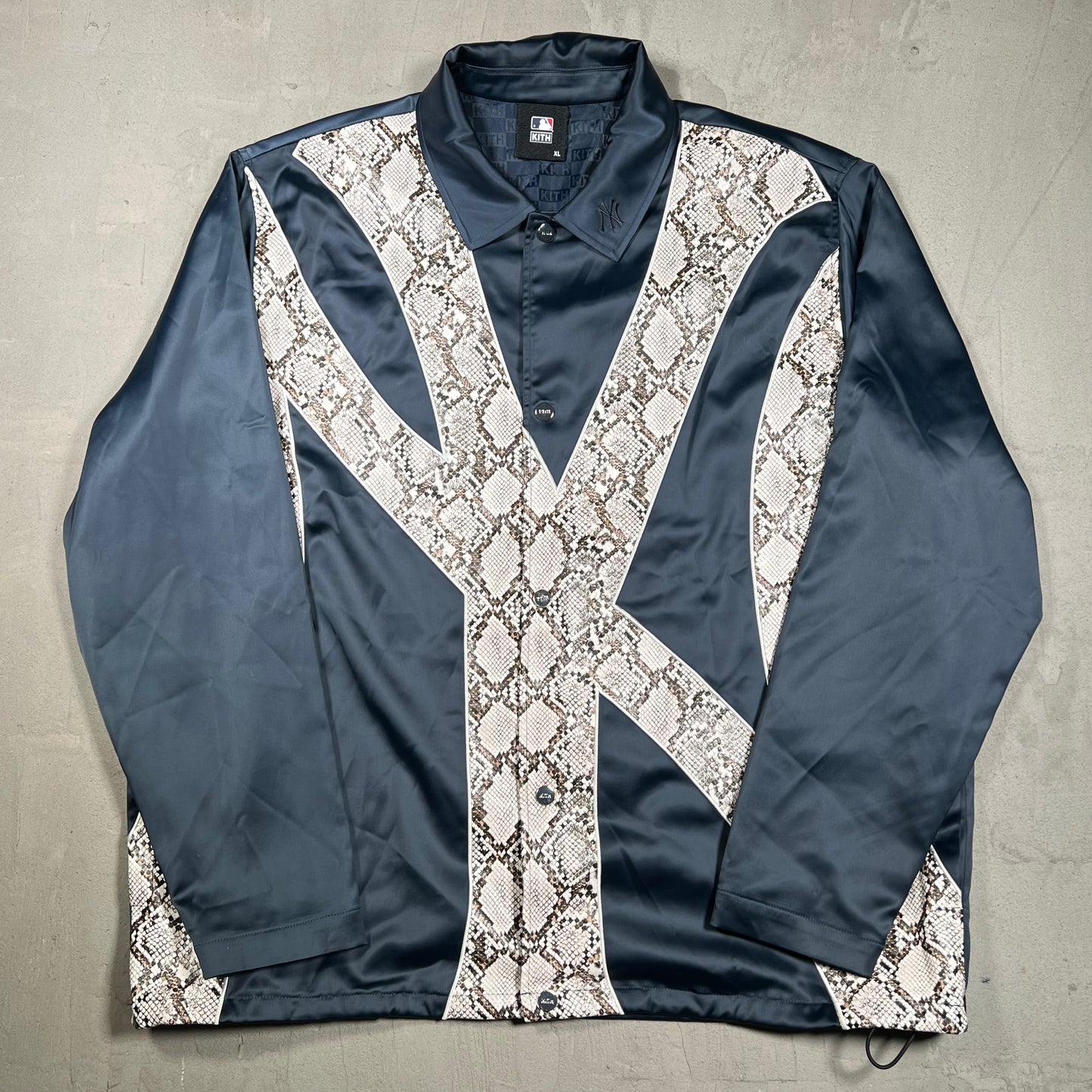 Kith Yankees For Major Leagure Baseball New York Navy Coach Jacket Size XL USED x18292