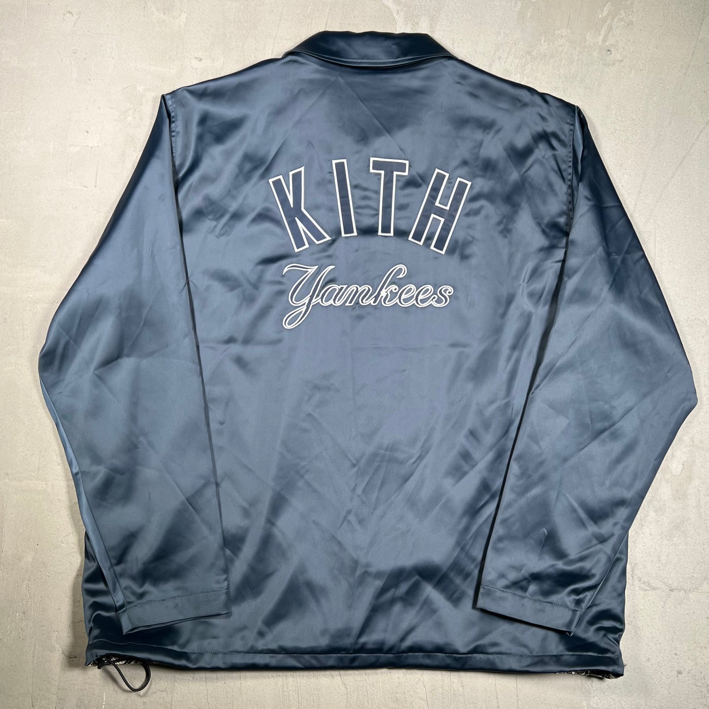 Kith Yankees For Major Leagure Baseball New York Navy Coach Jacket Size XL USED x18292