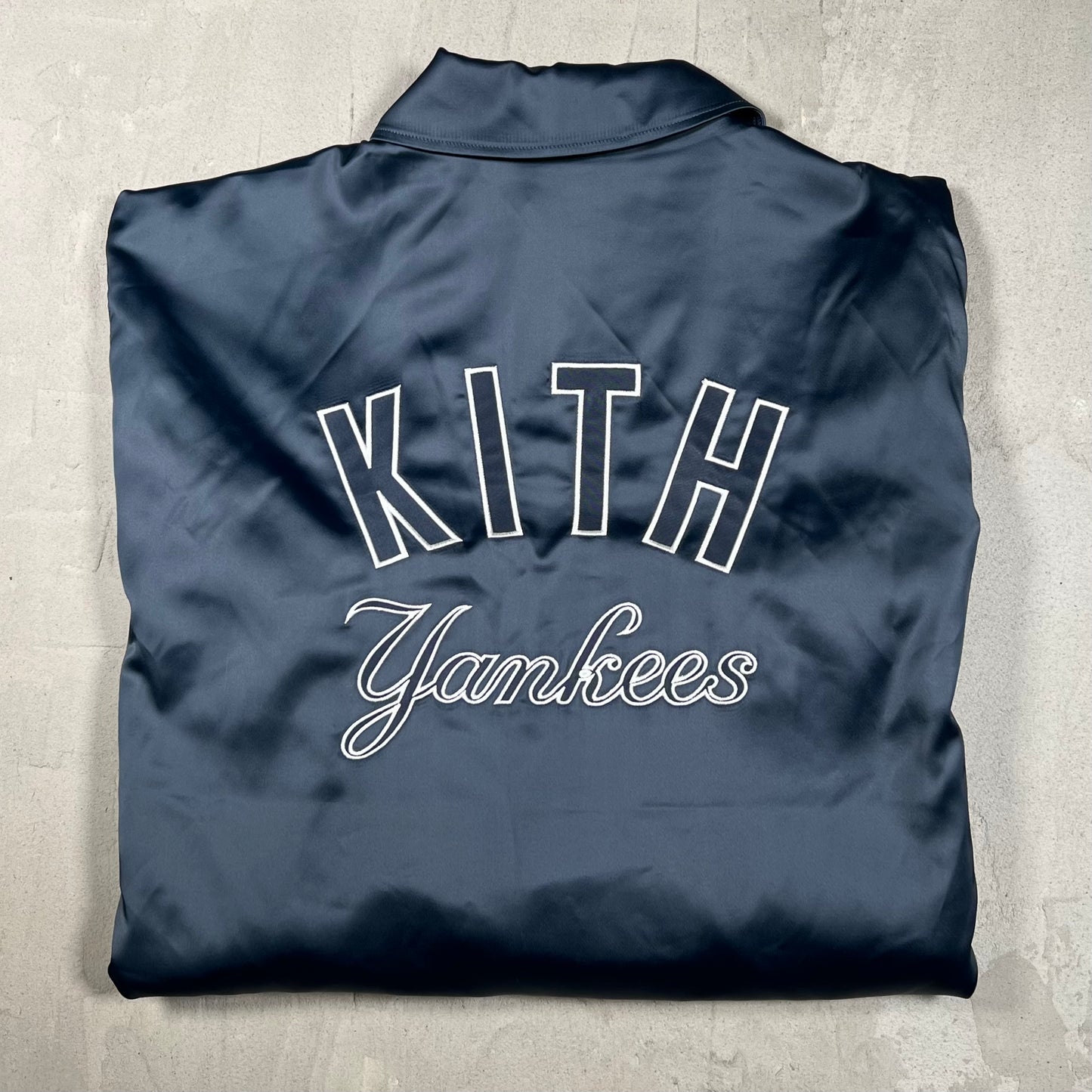 Kith Yankees For Major Leagure Baseball New York Navy Coach Jacket Size XL USED x18292