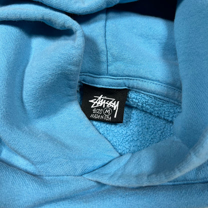 Stussy CPFM 8 Ball Pigment Blue Dyed Hoodie Size Medium USED x18298