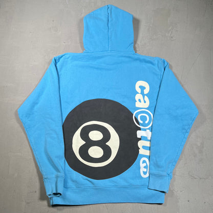 Stussy CPFM 8 Ball Pigment Blue Dyed Hoodie Size Medium USED x18298
