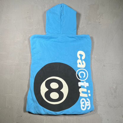 Stussy CPFM 8 Ball Pigment Blue Dyed Hoodie Size Medium USED x18298