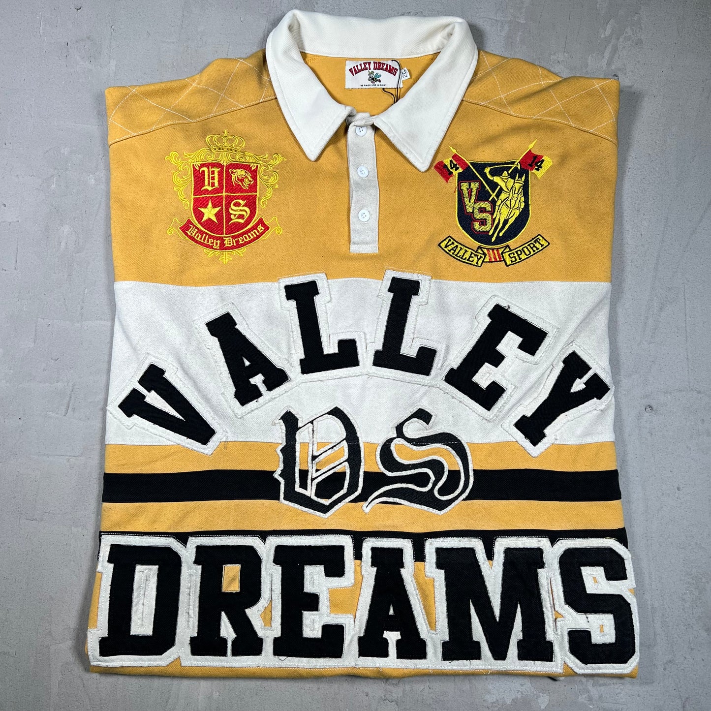 Vale Dreams Mustard Rugby Longsleeve Polo Size XXL NEW x18293