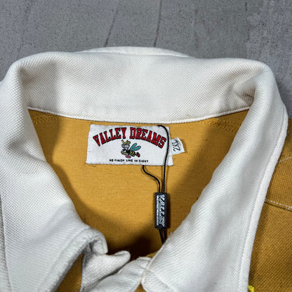 Vale Dreams Mustard Rugby Longsleeve Polo Size XXL NEW x18293