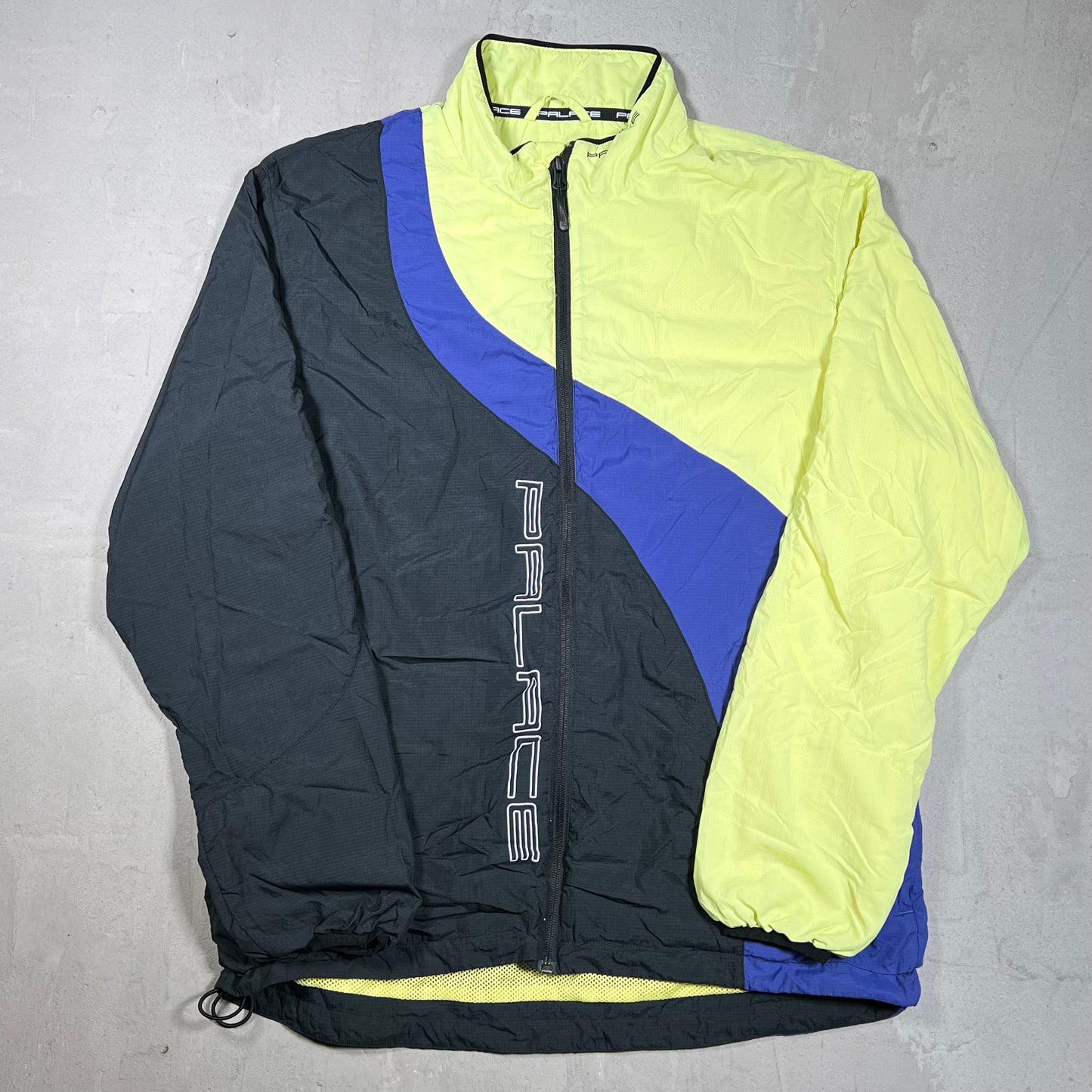 Palace Wave Runner Lightweight Black/Blue Shell Jacket Size Large USED x18307
