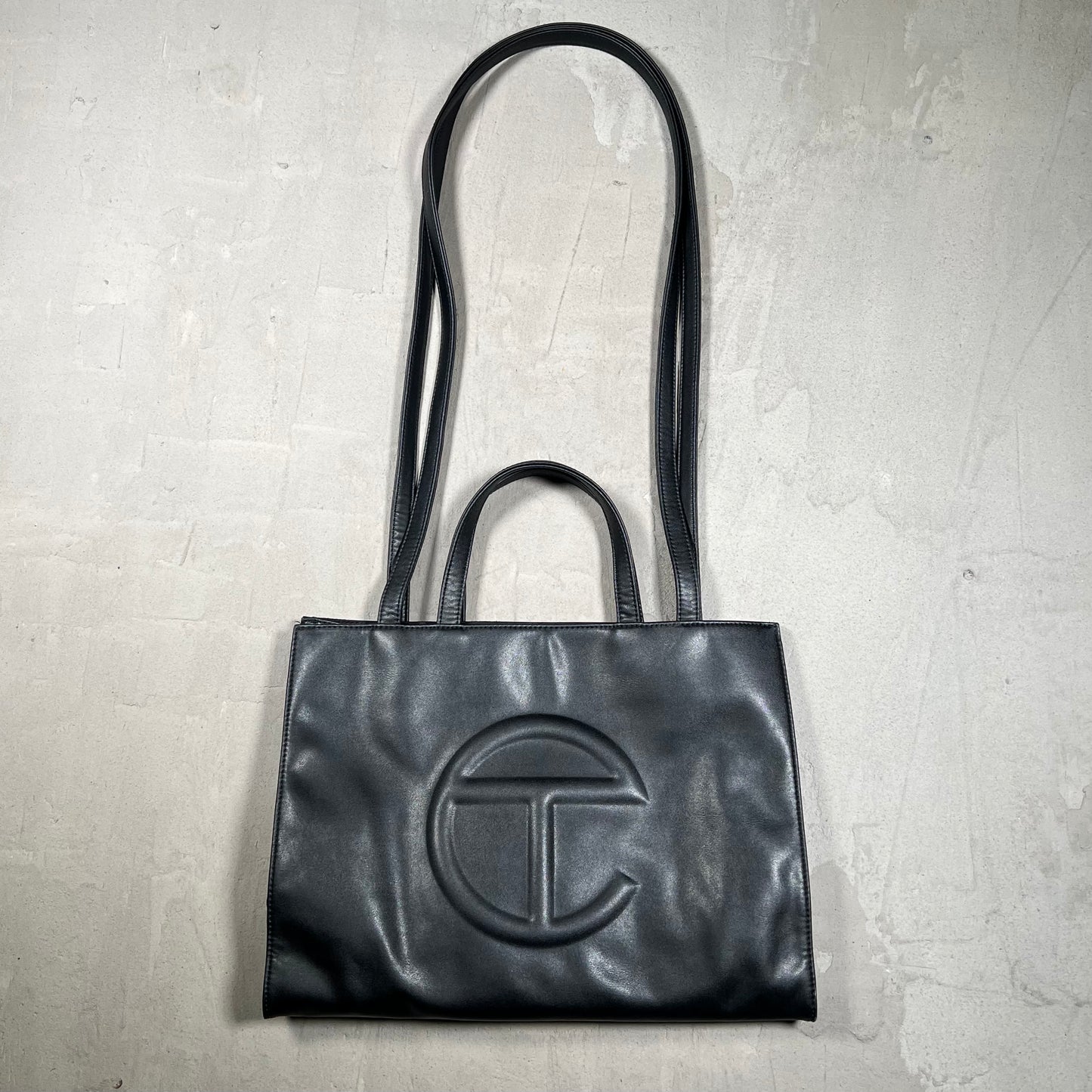 Telfar Medium Black Shopping Bag USED x18302
