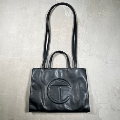 Telfar Medium Black Shopping Bag USED x18302