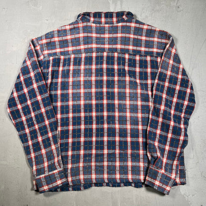 Vale Blue/Red Rhinestone Flannel Size Small USED x18303
