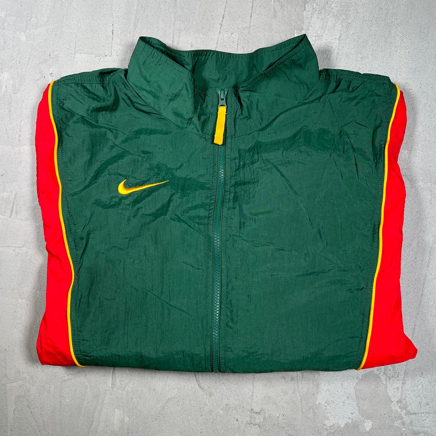 Nike Green/Red Track Zip Up Light Jacket Size XXL USED v19980