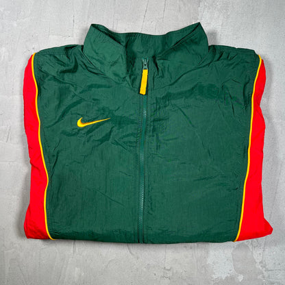 Nike Green/Red Track Zip Up Light Jacket Size XXL USED v19980