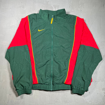 Nike Green/Red Track Zip Up Light Jacket Size XXL USED v19980