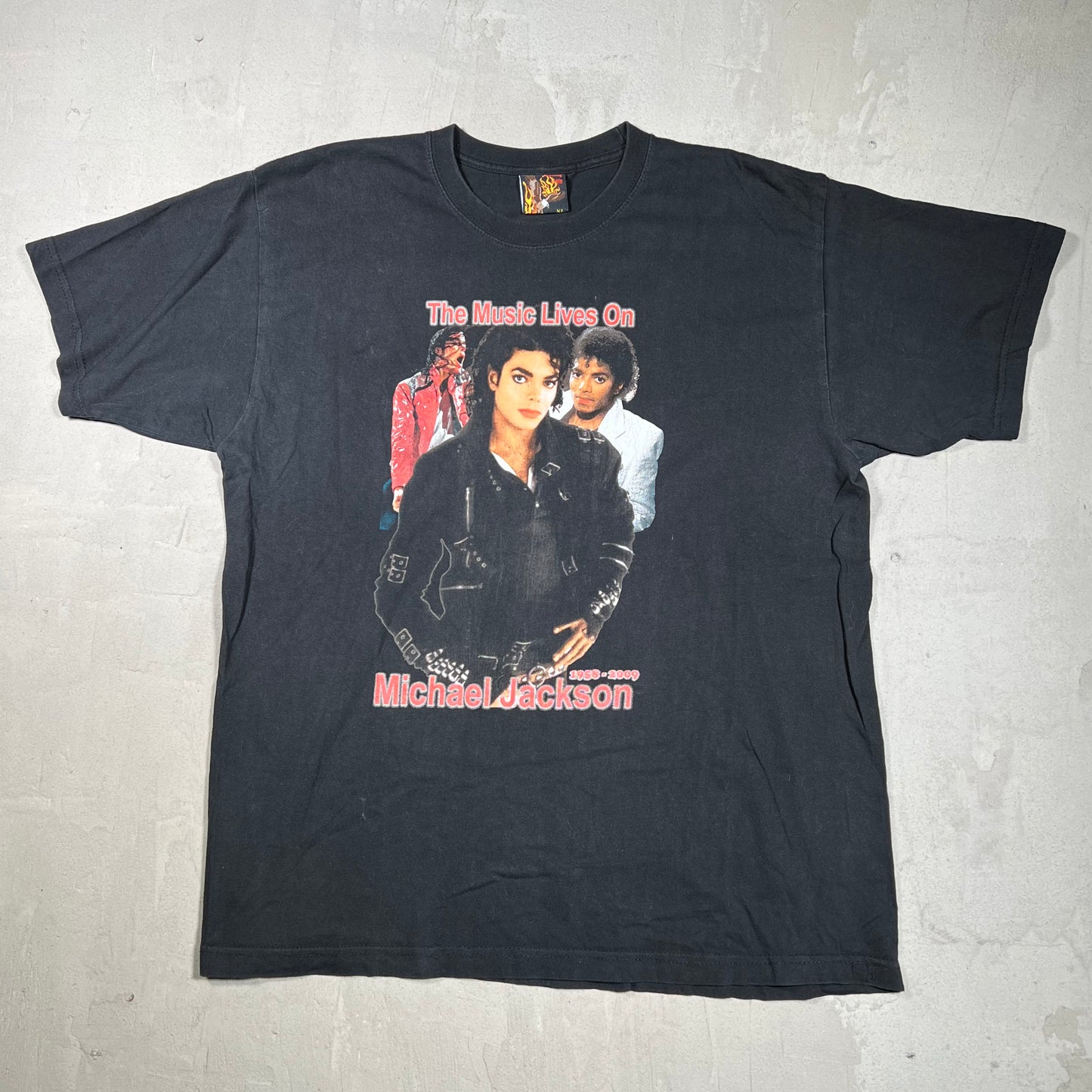 2009 Michael Jackson Music Lives On Rip Black Tee Size XL USED v20020