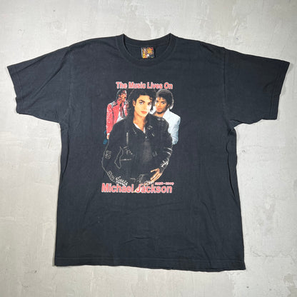 2009 Michael Jackson Music Lives On Rip Black Tee Size XL USED v20020