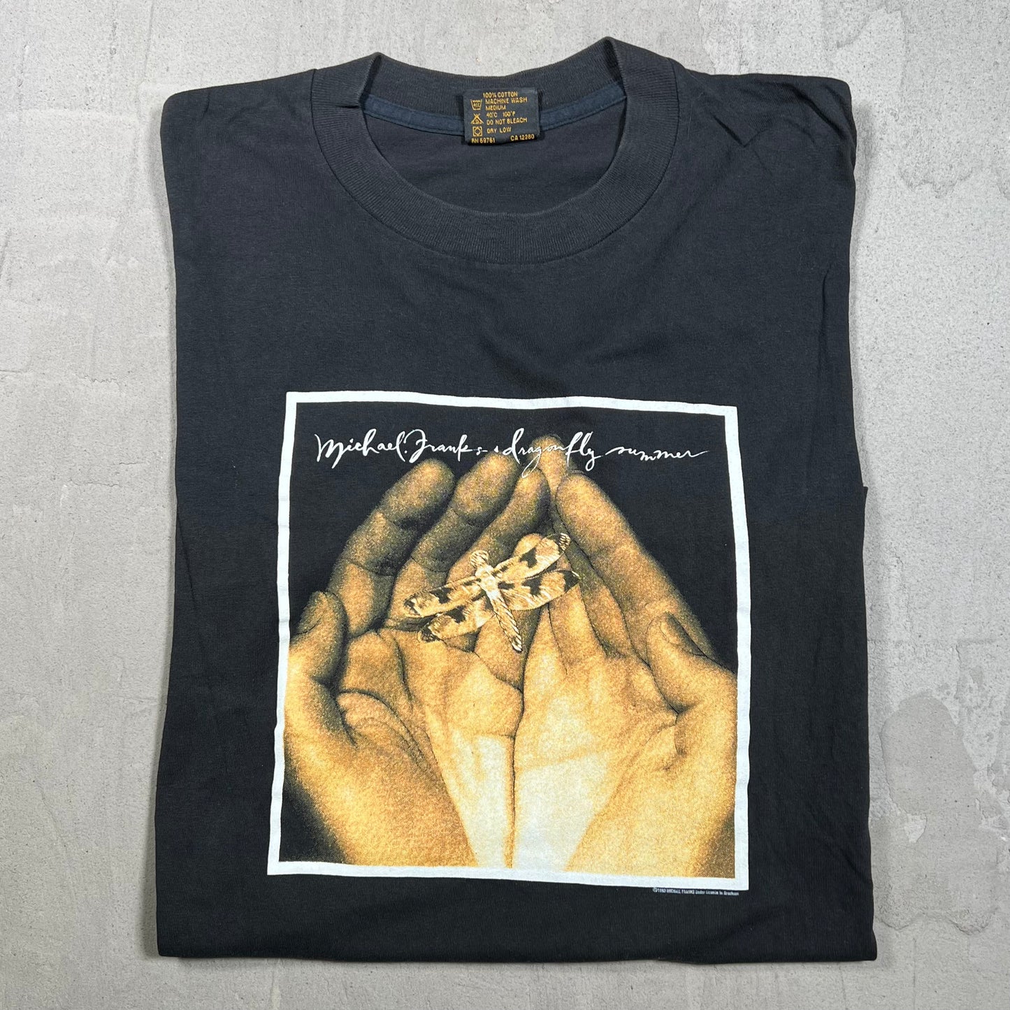 1993 Michael Frank Dragonfly Summer Black Tee Size Large USED v20001