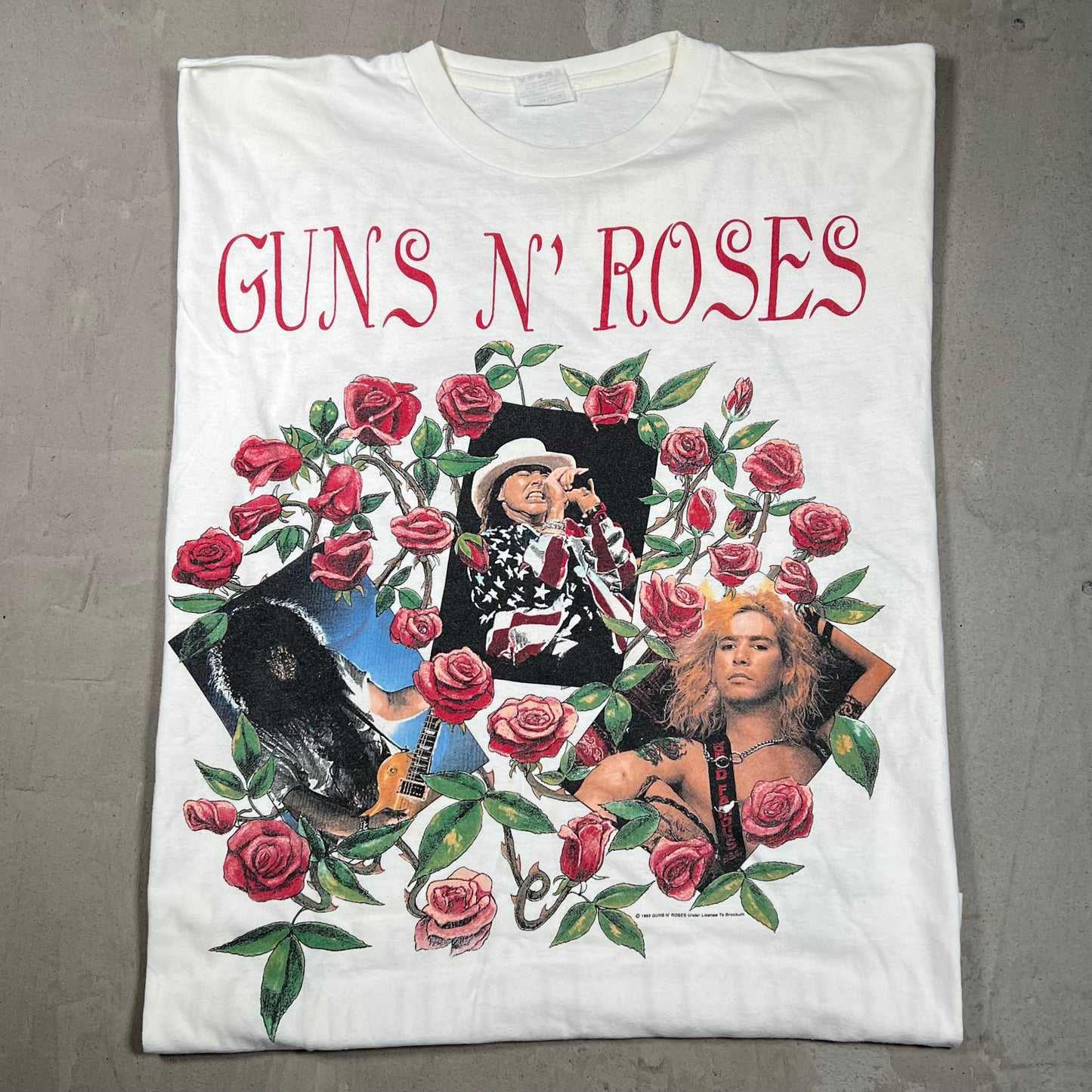 1993 Guns n Roses "Rosebush" White Tee Size XL USED v19997